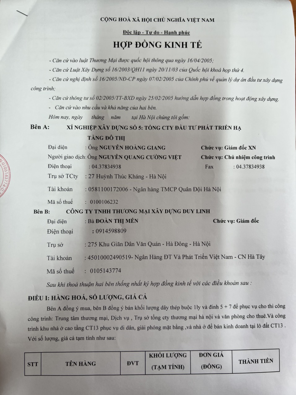 DỰ ÁN THAM GIA